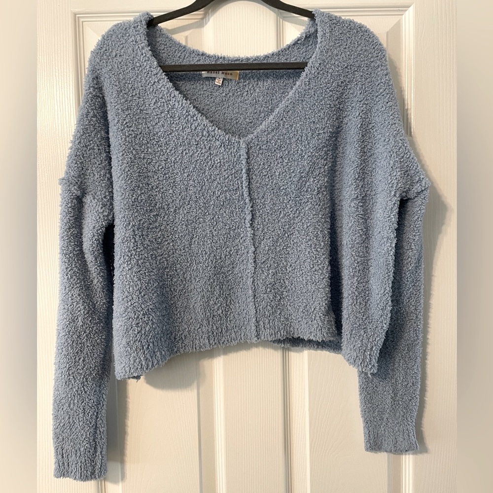 Soft Blue Cropped Sweater